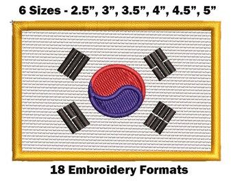 New South Korea Korean Flag Patch Tae Kwon Do Martial Arts 3 3/4in X 2 1/2in 