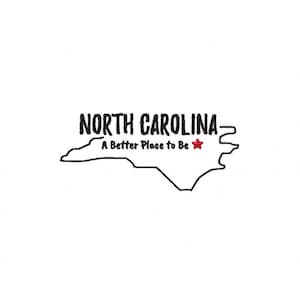 North Carolina State - Machine Embroidery Design in Multiple Formats - Instant Download