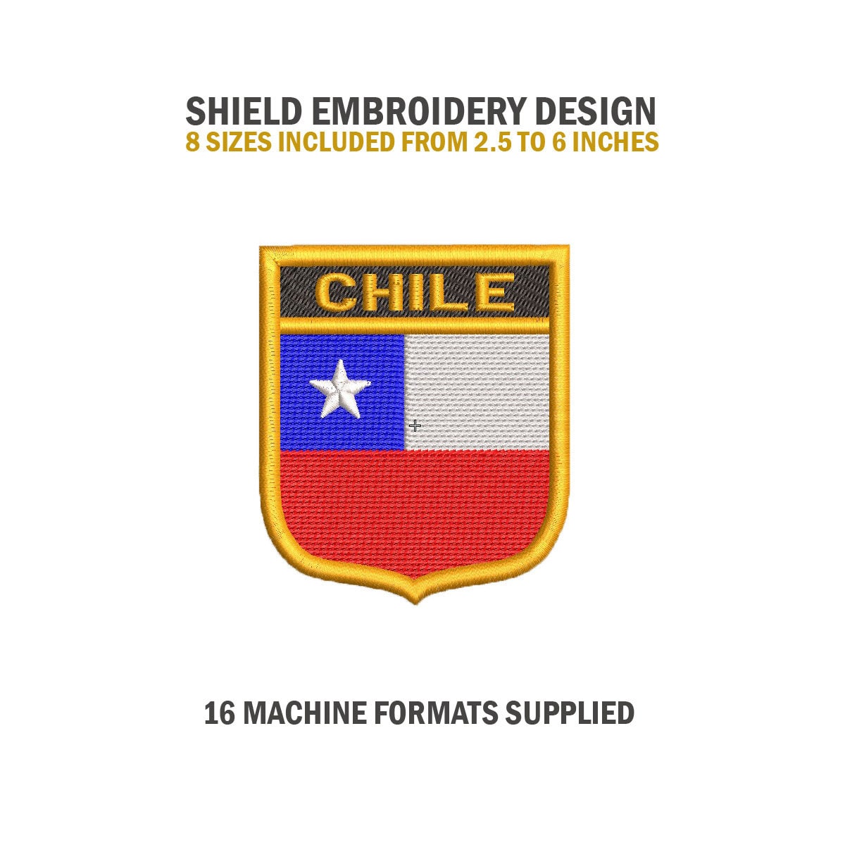 Patch Toppa Ricamata Bandiera Chili Cileno Chile Termoadesivo