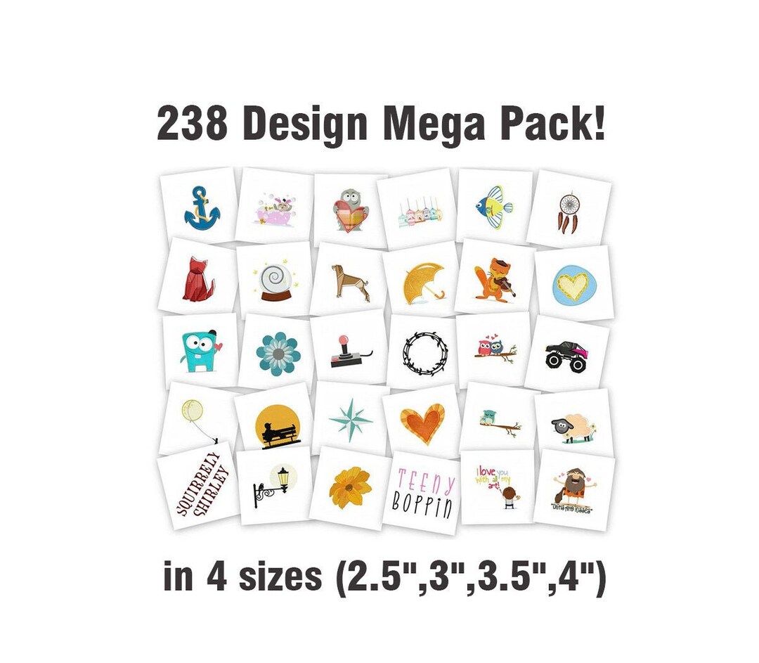 Elna Design Pack 238 Embroidery Designs in JEF, SEW and EMD Formats. Etsy