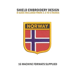 Norway Shield Embroidery Design Download