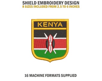 Kenya Shield Embroidery Design Download