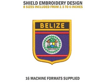 Belize Shield Embroidery Design Download