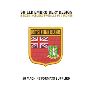 British Virgin Islands Shield Embroidery Design Download