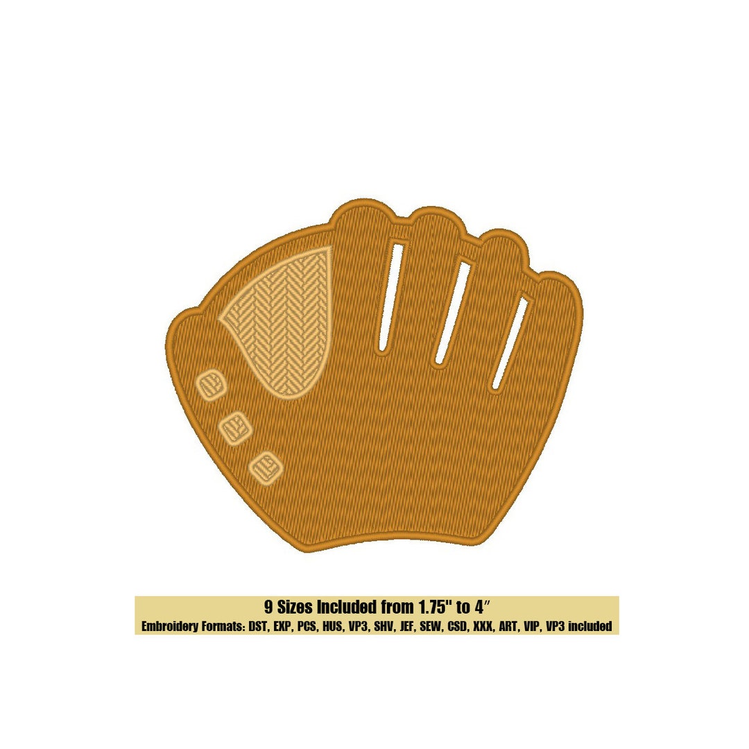 Baseball Glove Embroidery Design Etsy