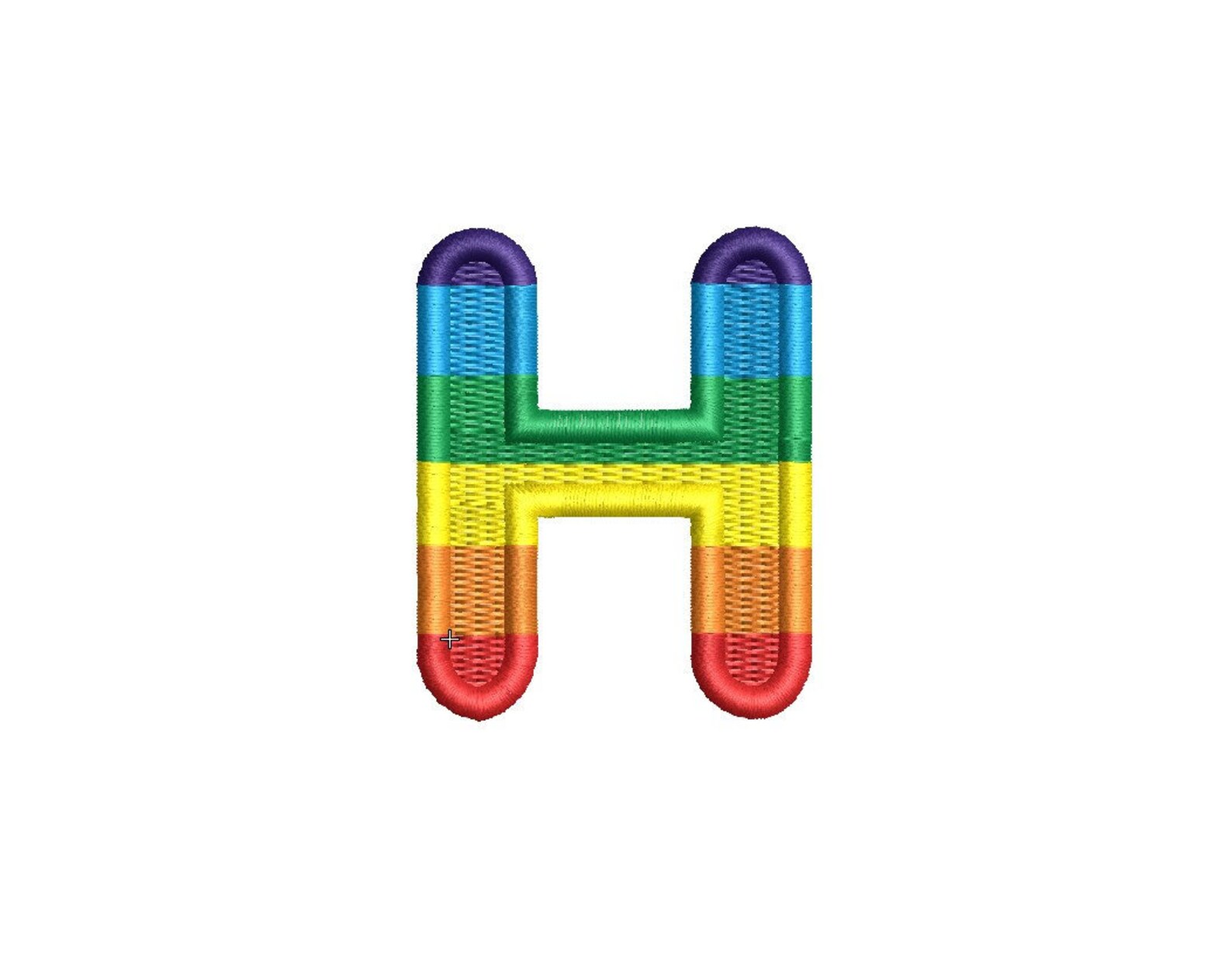 Rainbow Letter H Embroidery Design in Multiple Formats Etsy