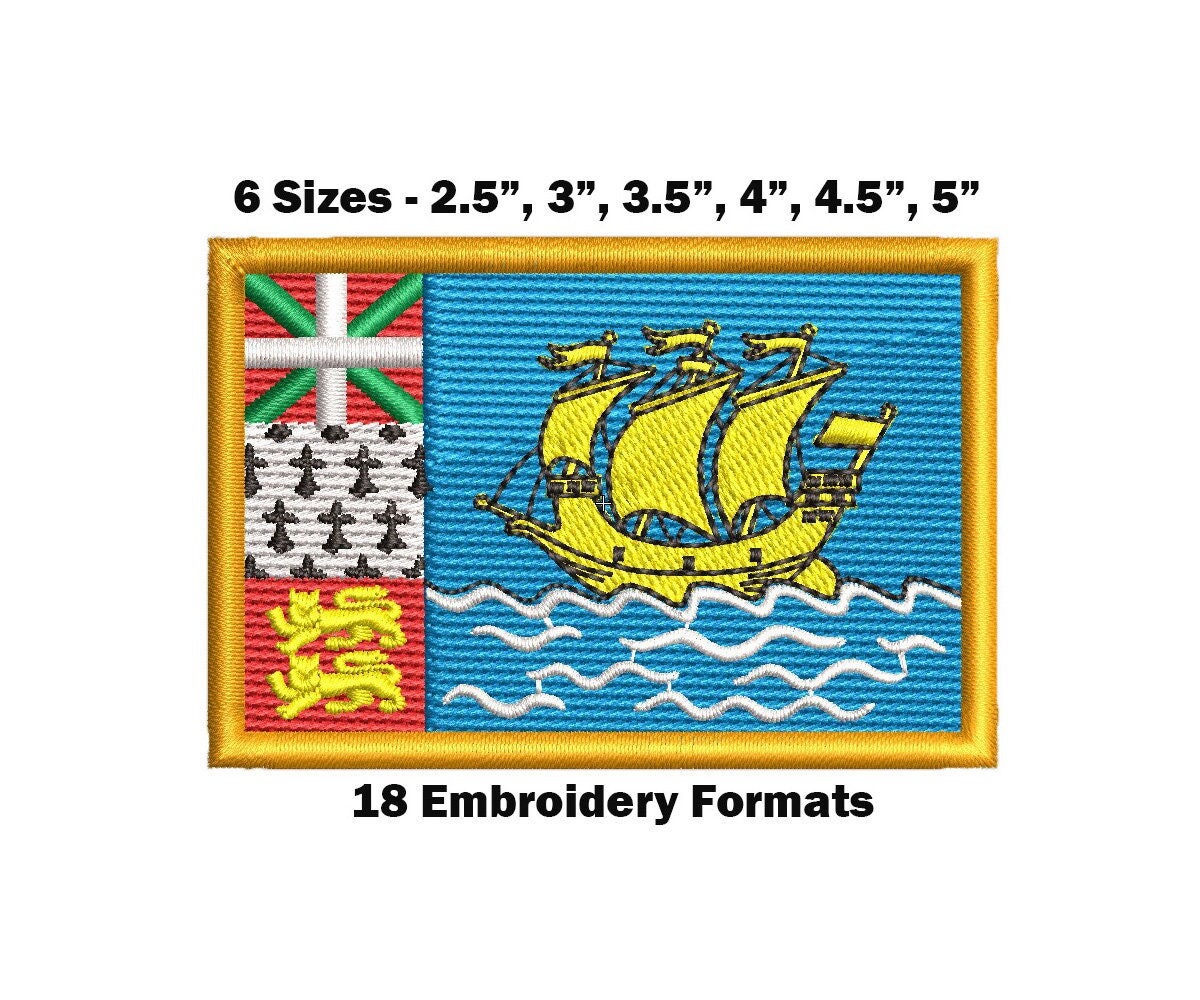 Saint Pierre and Miquelon National Flag - Embroidery Design Download