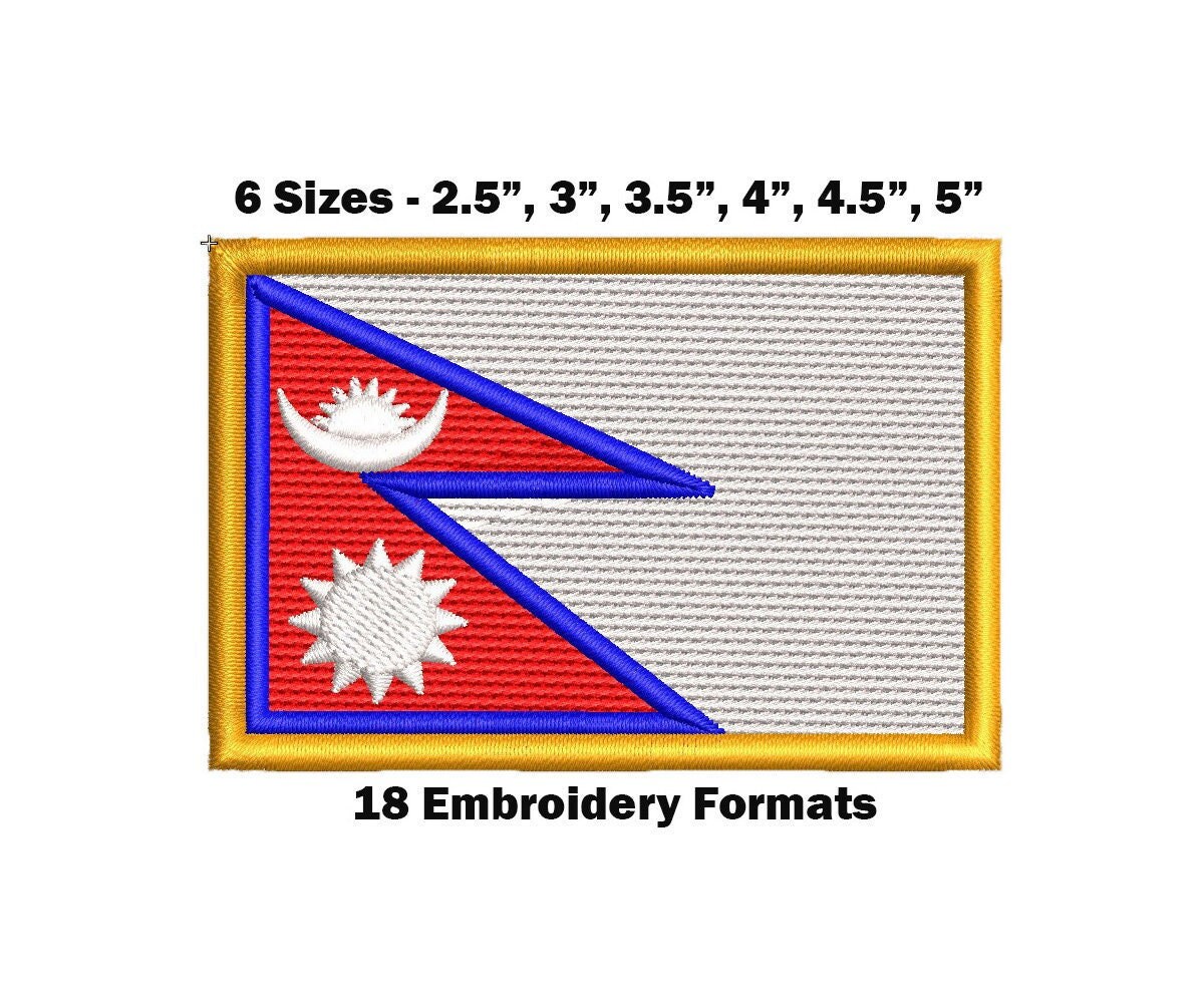 Cypress Collectibles - Nepal Flag Patch - Premium Embroidered Appliqué - Asian Country Iron On Patches - Dimensions: 3" X 2.5 - Foto 5
