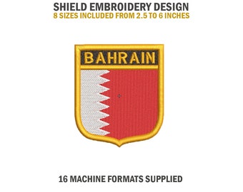 Scarica il disegno di ricamo dello scudo del Bahrein