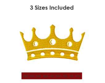 Royal Crown Embroidery Design In 3 Sizes Instant Download Etsy