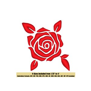 Red Rose Fill & Outline Flower Machine Embroidery /embroidery ...