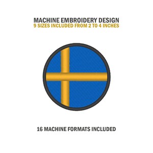 Broderidesign för runda Sveriges flaggor