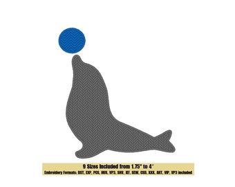 Sealion Silhouette Embroidery Design