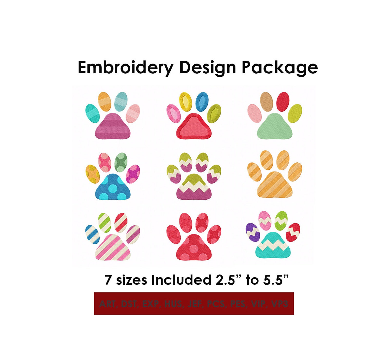 Cat paws design pack 9 machine embroidery designs in 7 sizes  etsy uk Cat paws design pack 9 machine embroidery designs in 7 sizes  etsy uk