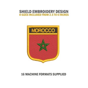 Scarica il disegno del ricamo dello scudo del Marocco