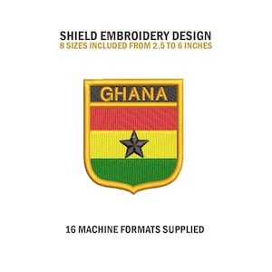 Ghana Shield Embroidery Design Download