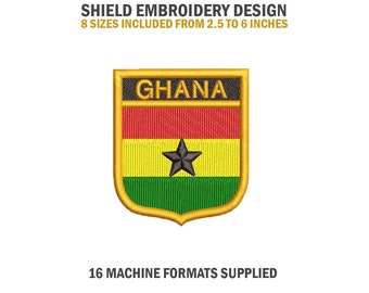 Ghana Shield Embroidery Design Download