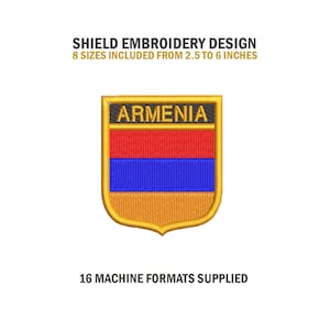 Armenia Shield Embroidery Design Download