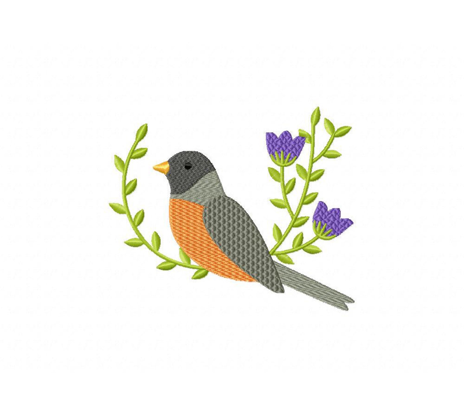 Robin Embroidery Design Download Etsy UK