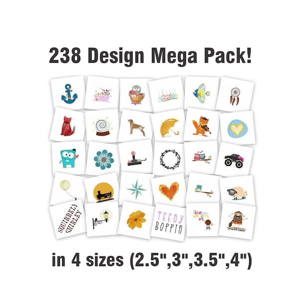 Janome Design Pack - 238 Stickmuster in den Formaten JEF und SEW.