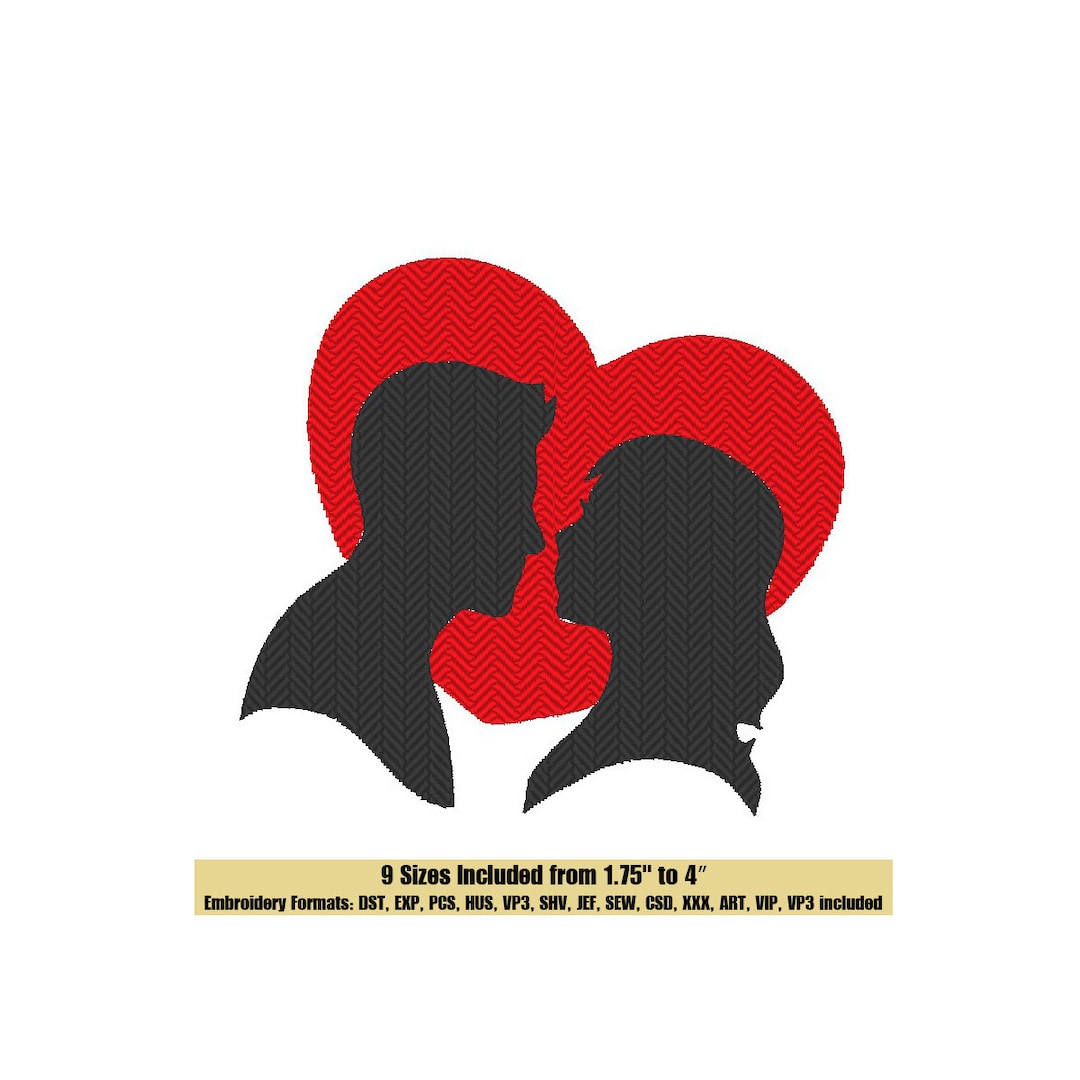 Couple in Love Embroidery Design - Etsy