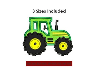 Tractor (applique) Embroidery Design - Multiple sizes and formats included - Instant Download