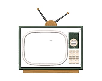 Retro TV - Machine Embroidery Design in Multiple Formats - Instant Download