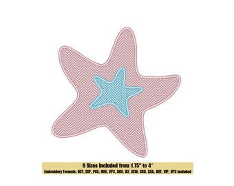 Starfish Silhouette Embroidery Design