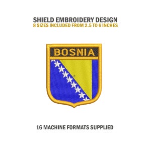 Bosnia Shield Embroidery Design Download
