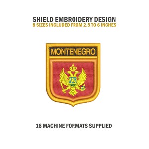 Montenegro Shield Embroidery Design Download