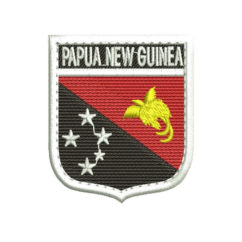 Papua New Guinea Shield Flag Embroidery Design