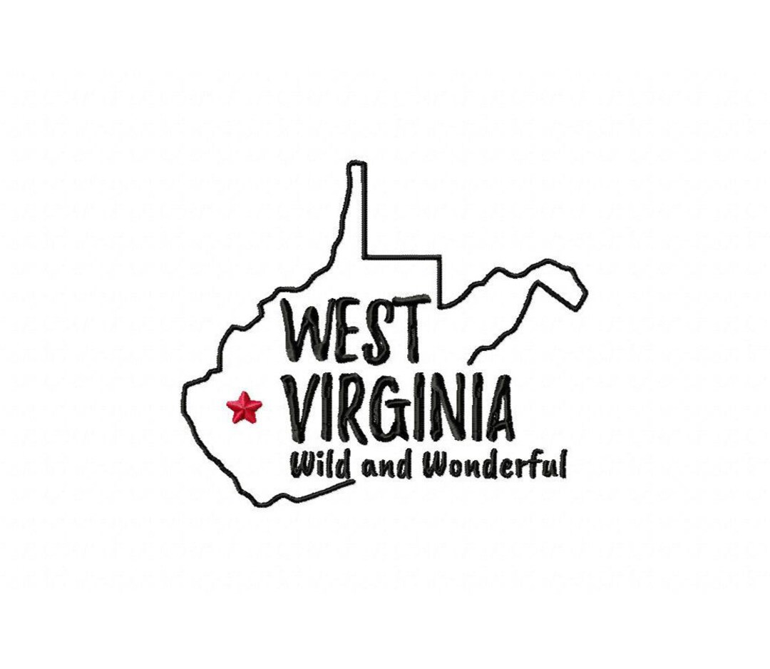 West Virginia Machine Embroidery Design in Multiple Formats Etsy