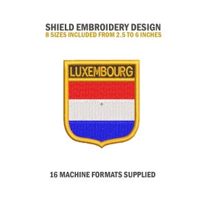 Luxembourg Shield Embroidery Design Download