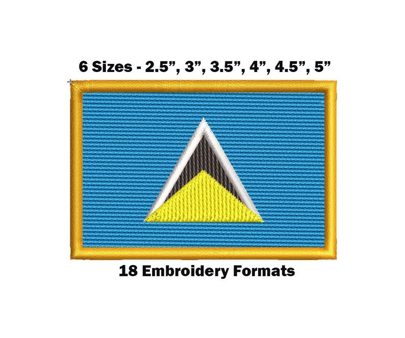 Saint Lucia Flag Machine Embroidery Design