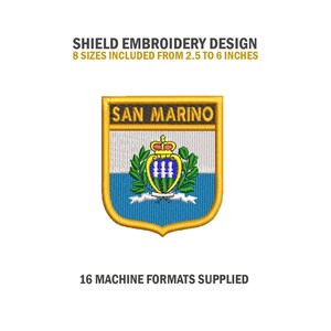 San Marino (com crista) Desenho de bordado de escudo para download