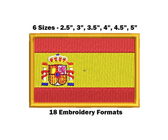 Bandiera Spagna - Patch Ricamato Da Stirare/Cucire Su Stoffa - Emblema Nazionale