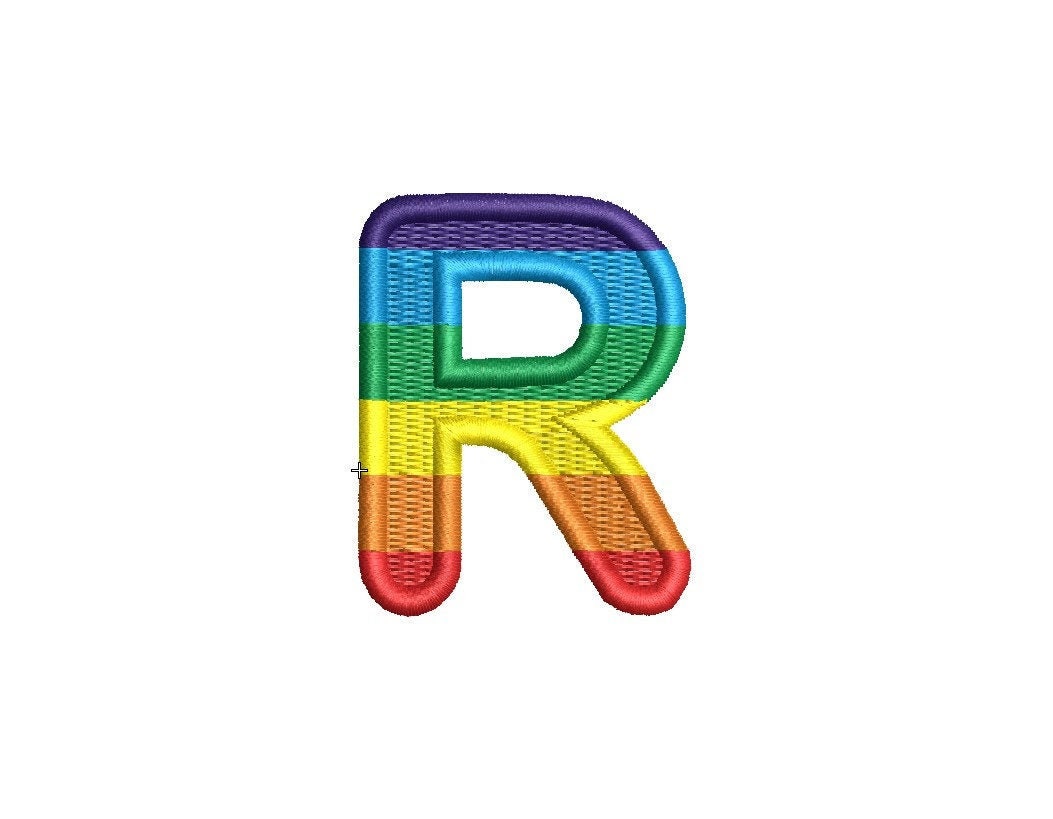 Rainbow Letter R Embroidery Design 6 sizes included. Etsy
