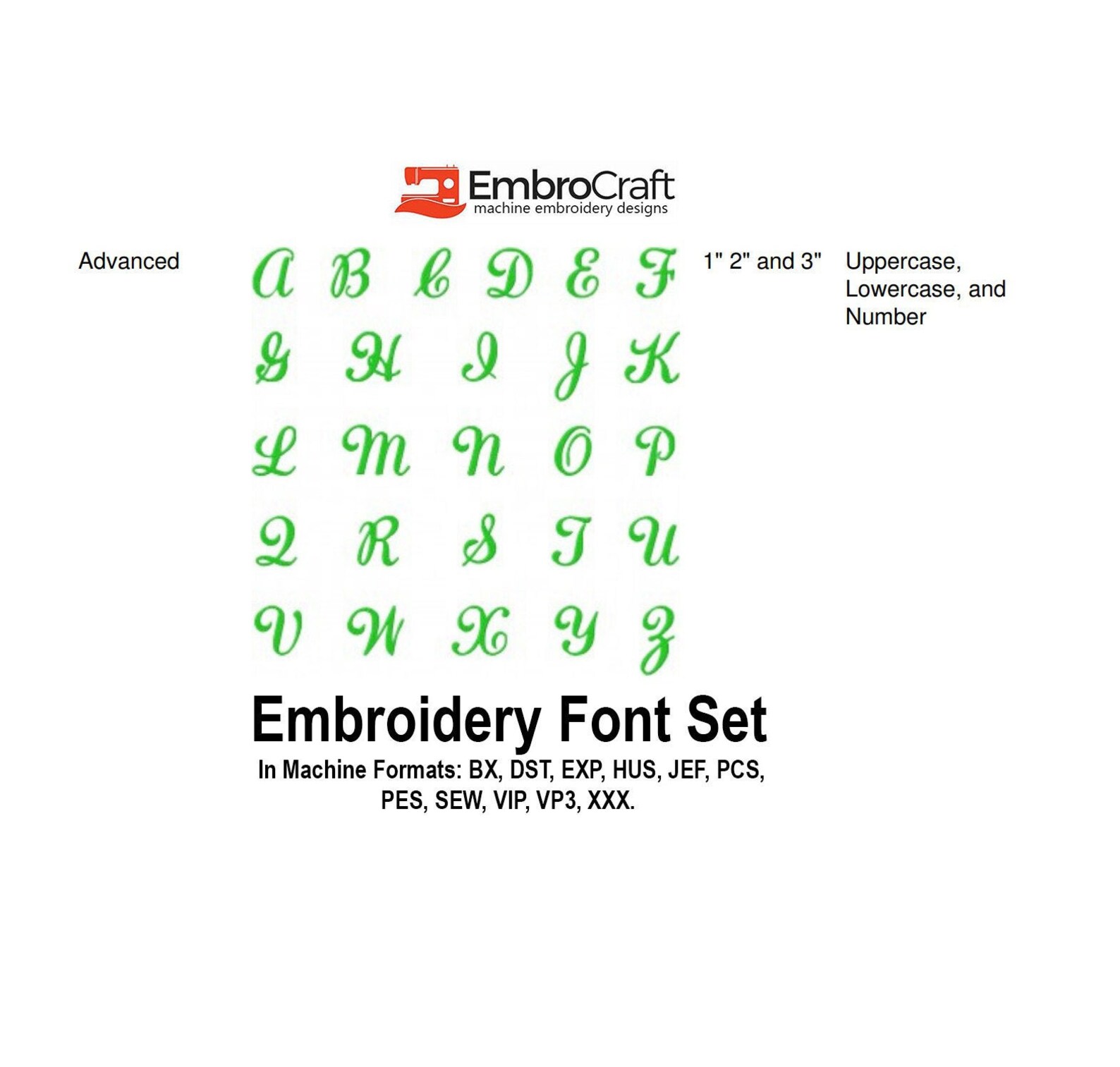 Advanced Embroidered Font Set Etsy