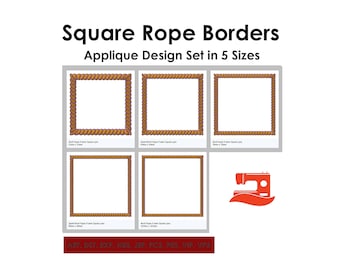 Square Rope Border - Applique Border Frame - 5 Sizes - Instant Download