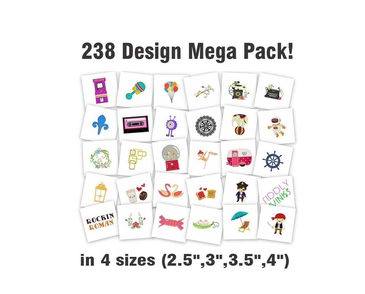Tajima Design Pack 238 Embroidery Designs in DST Format. Etsy