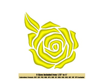 Yellow Rose Embroidery Design