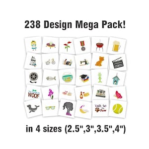 Ricoma Design Pack - 238 Embroidery Designs in DST Format