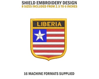 Liberia Shield Embroidery Design Download