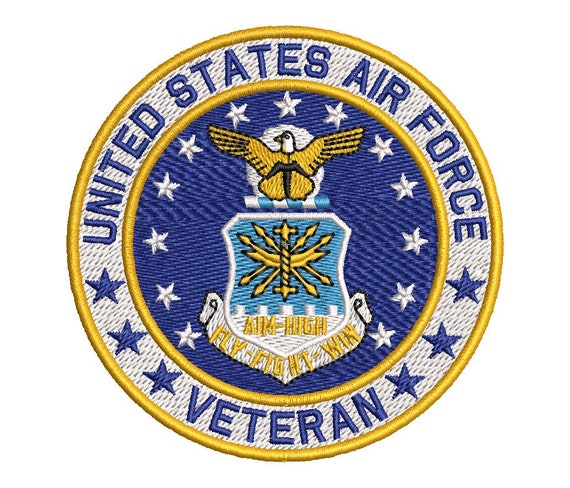 Us Airforce Veteran Embroidery Design Etsy