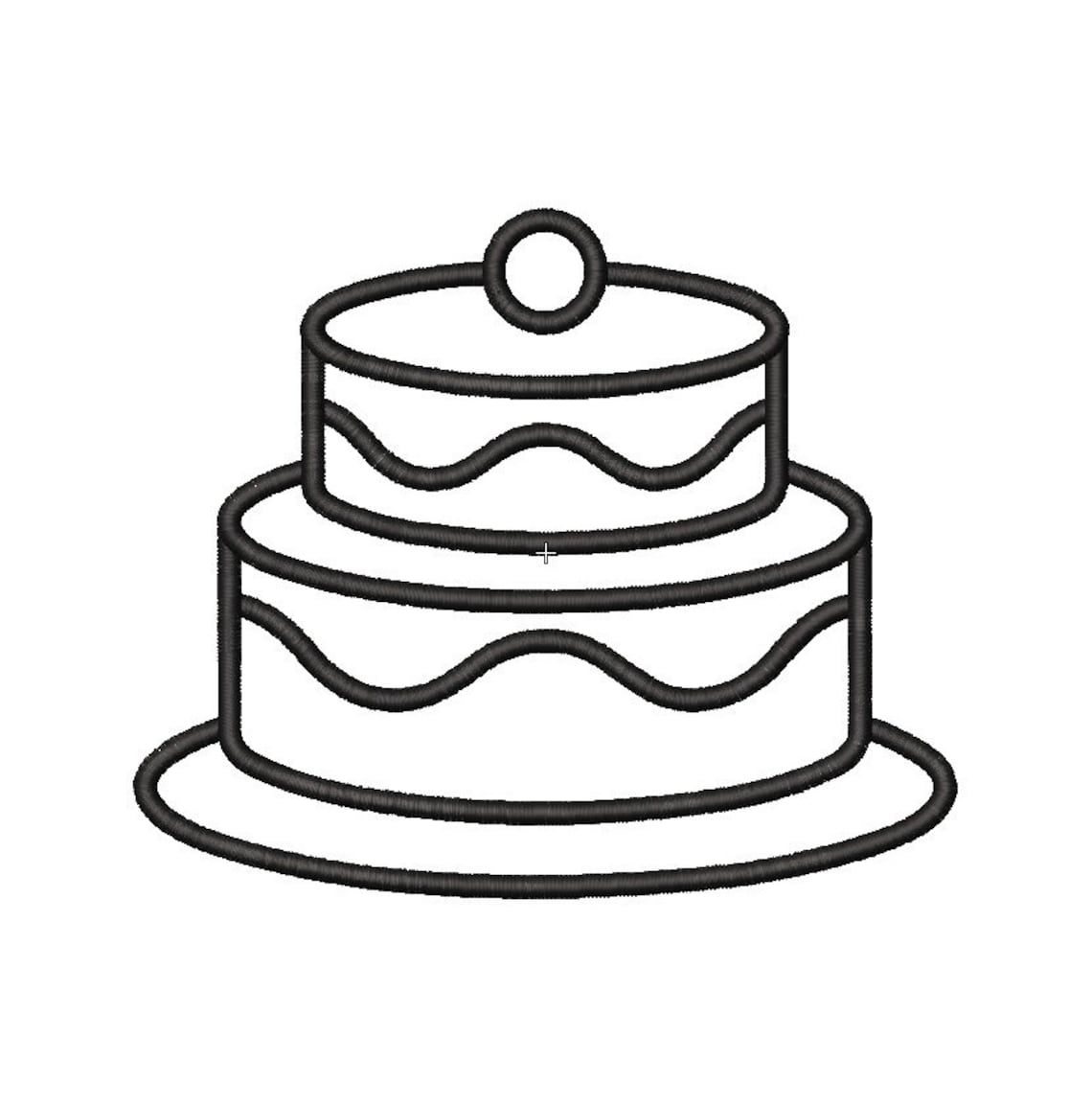 Instant Download Cake Outline Multiple Embroidery Formats Etsy