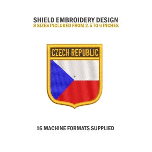 Tschechische Republik Schild Stickdatei Download