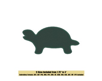 Turtle Silhouette Embroidery Design