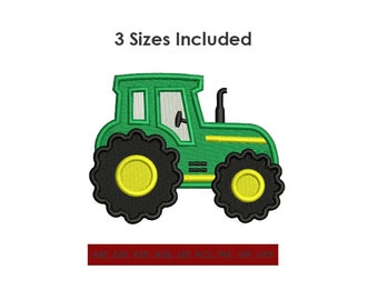 Tractor (filled) Embroidery Design - Multiple sizes and formats included - Instant Download