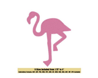 Flamingo Silhouette Embroidery Design