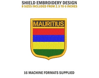 Mauritius Shield Embroidery Design Download